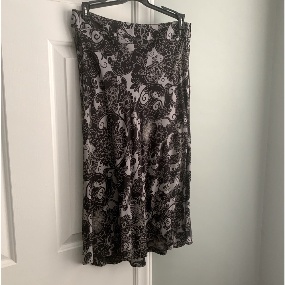 Jacob Y2K Bias Cut Silk Slip Skirt in Black and Gray